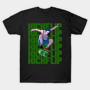 Kickflip Skateboarding Skater T-Shirt